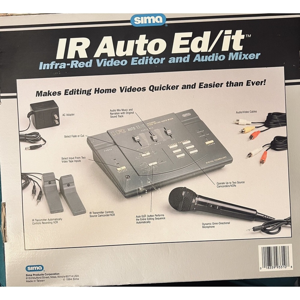 1st Ed. SIMA IR‎ Auto Ed/It Infra-Red Video Editor & Audio Mixer Model SED-IR